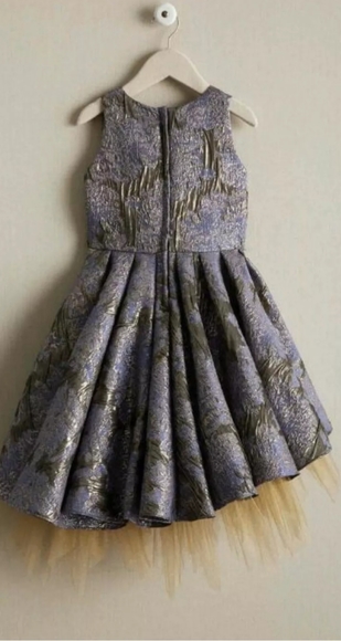 Chasing fireflies purple gold brocade tutu dress gown cy - Picture 3 of 5